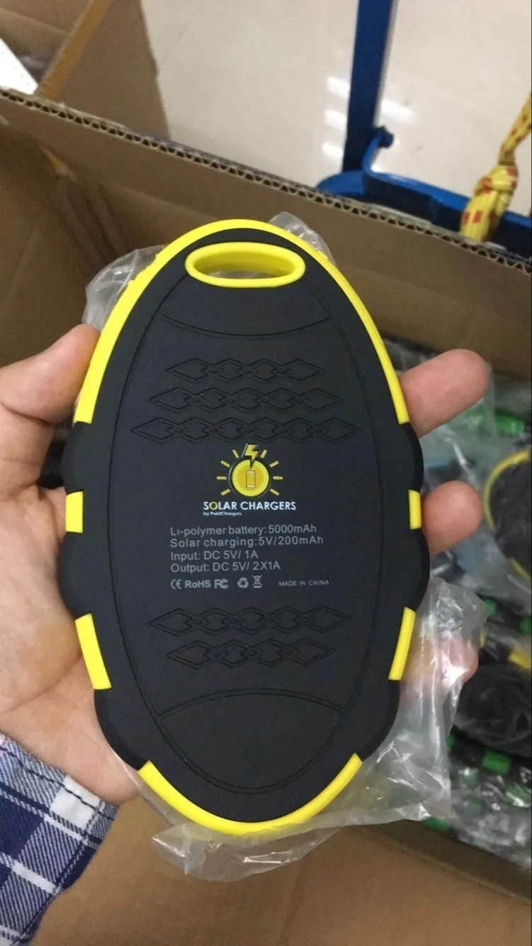 High quality custom Colorful Oval Waterproof USB Portable Solar Power Bank with LED light - ANKUX.COM
