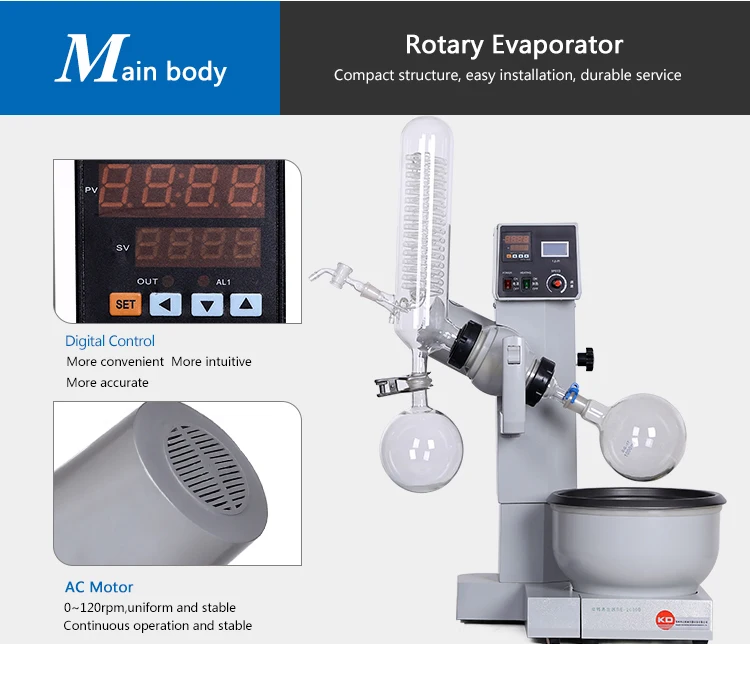 Rotary Evaporator Ethanol With Water Bath And Vertical Condenser