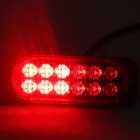 Biaochi 12 led traffic signalling light grill mount double row mini police flash warning light red blue