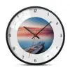 12 Inches Silent Non Ticking Modern Wall Clock Aluminum Frame Acrylic Front Cover