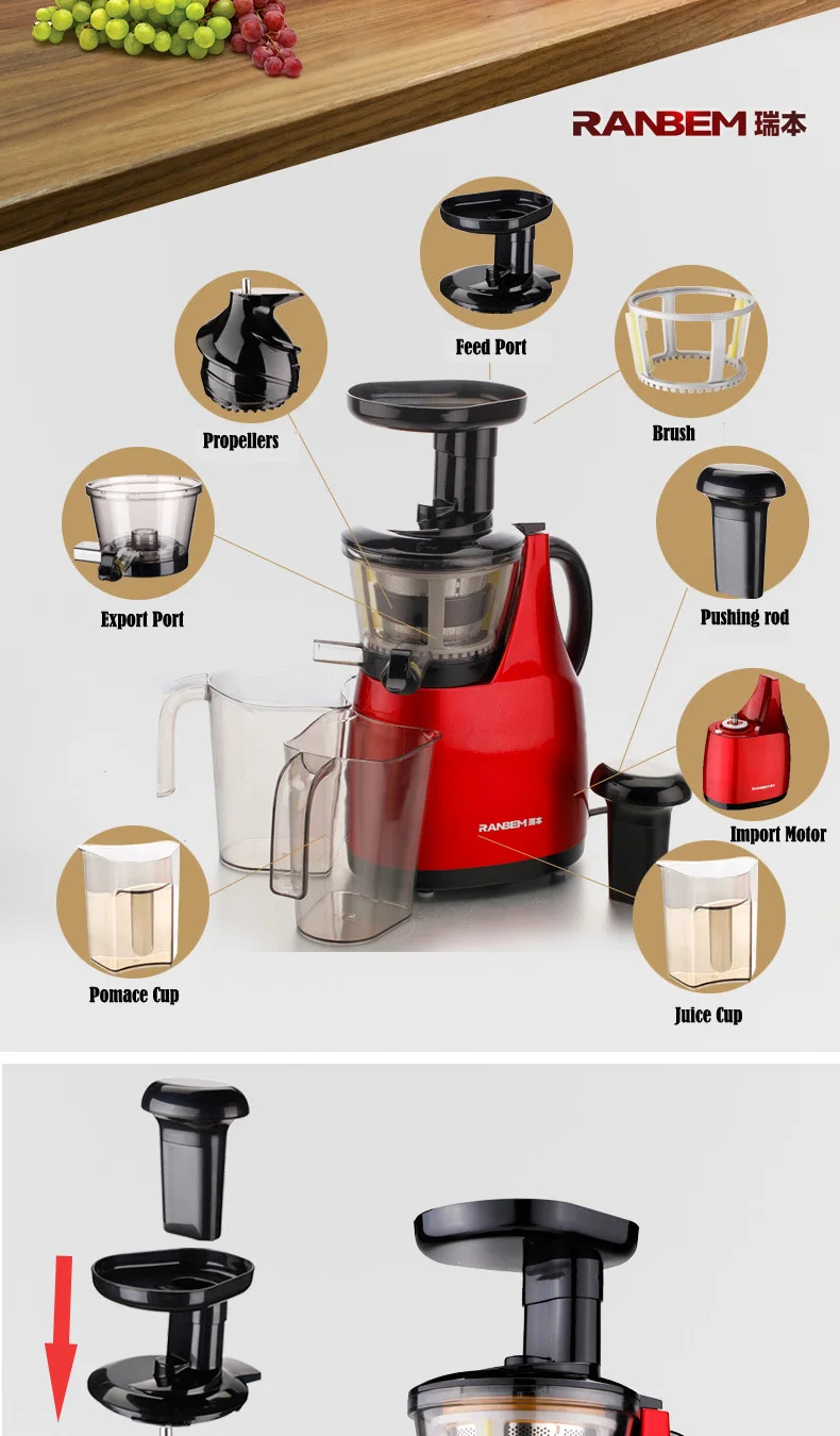 Juicer slow juicer Multifunctional Grinder Stainless Steel Electric Juicer Juice Machine Juice Extractor