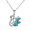Exquisite jewelry 925 silver with Austrian crystal designs graceful swan pendant necklaces for ladies