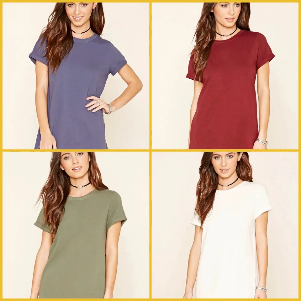 fashion ladies casual dresses summer long t-shirt dresses