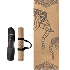 Hot New Products Natural Rubber Cork Digital Printed Yoga Mat custom label
