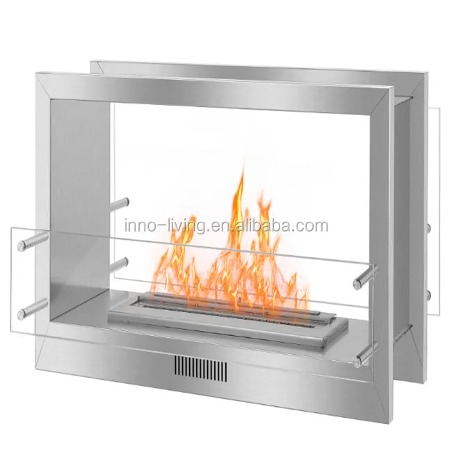 Recessed Ventless Ethanol Two Sided Electric Fireplace View