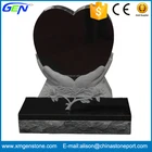 Hand-Heart Memorial Black Granite Tombstone