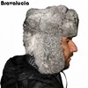 Winter warm keeping men chinchilla rabbit fur ushanka russia trooper hat