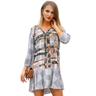 Custom new designs long sleeve ruffle hem loose dress women sexy t shirt dress