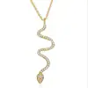 KS047 Huilin Jewelry Best selling products crystal women gold snake pave zircon pendant necklace
