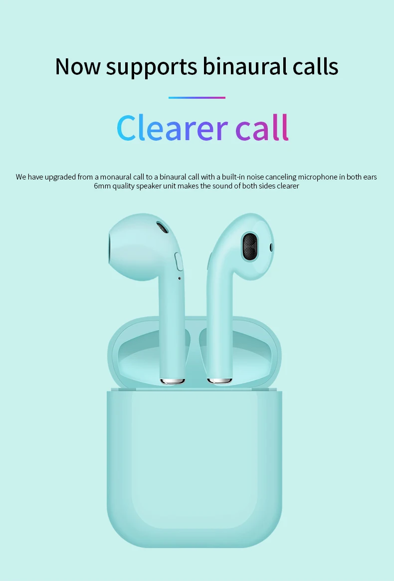 i16 tws 5.0 earphones with charge box tws wireless earbuds - ANKUX.COM