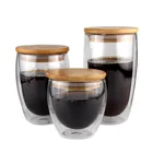 Wholesale Double Wall Glass Cup , Reusable Glass Coffee Mugs, Glass Mug With Lid