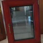 Elegant wood clad aluminum casement glass window