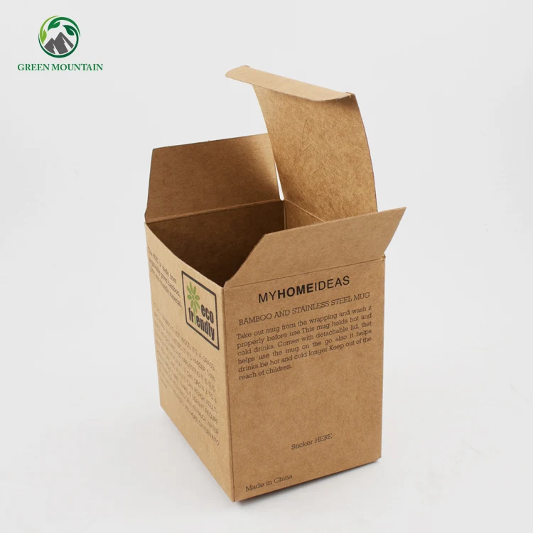 eco friendly custom made brown kraft paper folding gift box