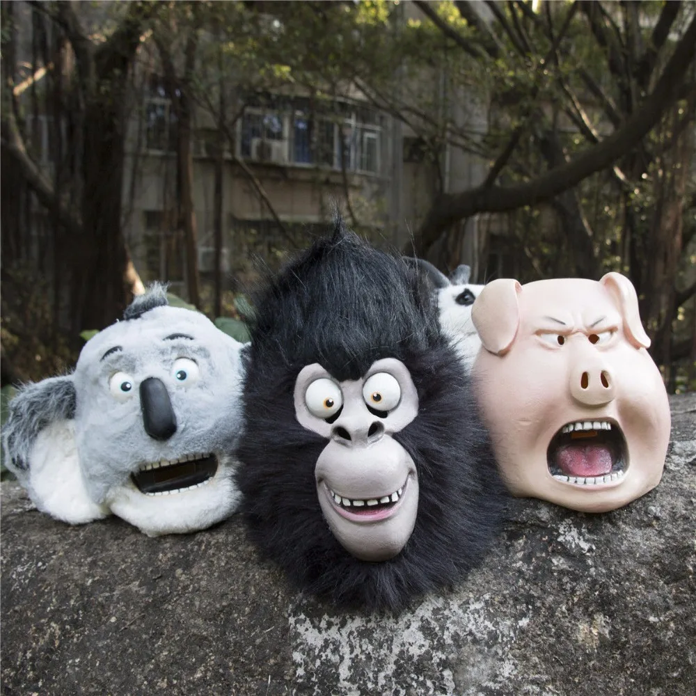 2016 Movie Sing Cosplay Gorilla Johnny Latex Mask Gorilla Animal Mask Halloween Party (6)