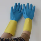 SRSAFETY two color long neoprene and latex dipping chemical industry glove