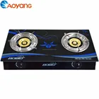 Tempered Glass Saving Energy 2 Burner Table Cooking Industrial Gas Stove