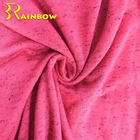 Rose Red Plain Knitted Viscose Rayon Fabric With Black Yarn