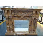 Good price home luxury decor yellow onyx marble fireplace surround
