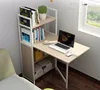 Multi-function Space Saver DIY Natural Wooden Folding Table Computer Desk Simply Desktop Study Laptop With Bookshelf