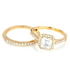14k Gold Ring China Yellow Gold Wedding Ring Sets White Zircon Stone wedding Finger Ring