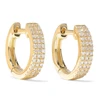 Fashion jewellery 14kt gold vermeil cubic zirconia huggie earrings