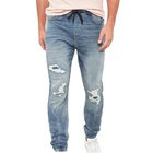 OEM Service low MOQ Custom logo mens knitted jogger jeans pants
