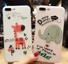 3D Soft Silicone Cartoon Cute Elephant giraffe cat Animal TPU Phone Case For Iphone 7 7plus 8 8plus 6 6plus X xs max xr