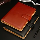Business dairy book gift set, soft leather cover Notebook logo printed leather dairy book
