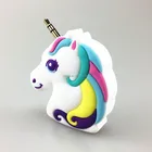 Novelty PVC cartoon unicorn 3.5mm 2 jacks headphone earphone audio splitter