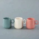 Korean style colorful porcelain ceramic coffee cup for restaurant cafe use