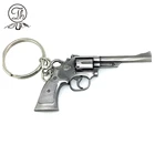 Polishing Zinc Alloy Gun Shape Metal Wholesale Custom Keyring With Standard Split Ring