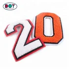 Cheap Sew on Custom Color Numbers Logo Embroidered Chenille Letters Patches and Badges for Clothing