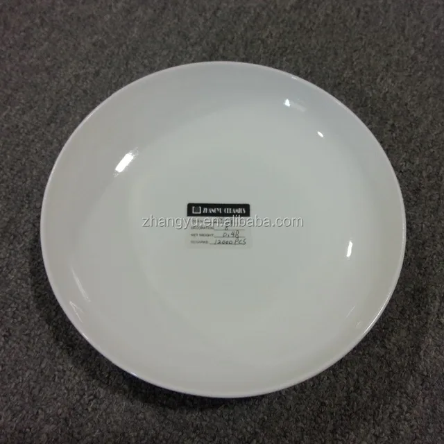 ZY012 White ceramics cheap white ceramic dinner plate / stock ceramic plate
