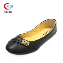 2017 wholesale cheap fashion ladies flat metallic PU ballerina shoes
