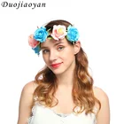 Cheap Custom girl Flower Hair Band Wedding Garland Crown Party Hair Accessories Bridal Artificial Flower Wreath Headband
