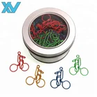 Free samples customize lovely human bicycle paper clip bike with tin box