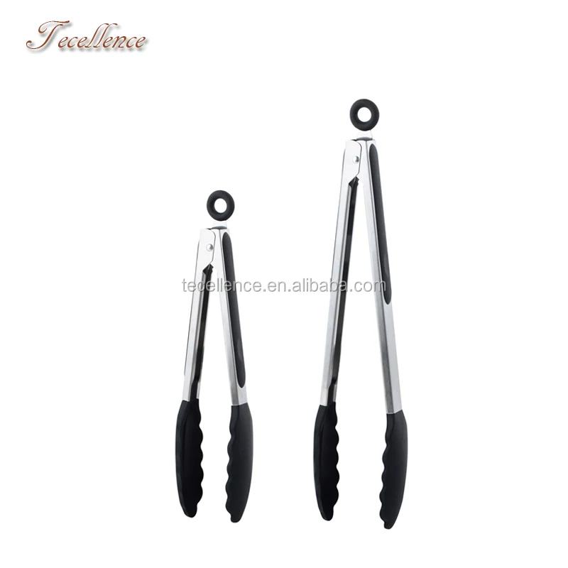 2 Pack Silicone Cooking Utensils Set Korean Long Bbq Tongs Stainless