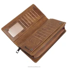 High quality lady fashion genuine leather long wallet women hand purse custom design clutch wallet