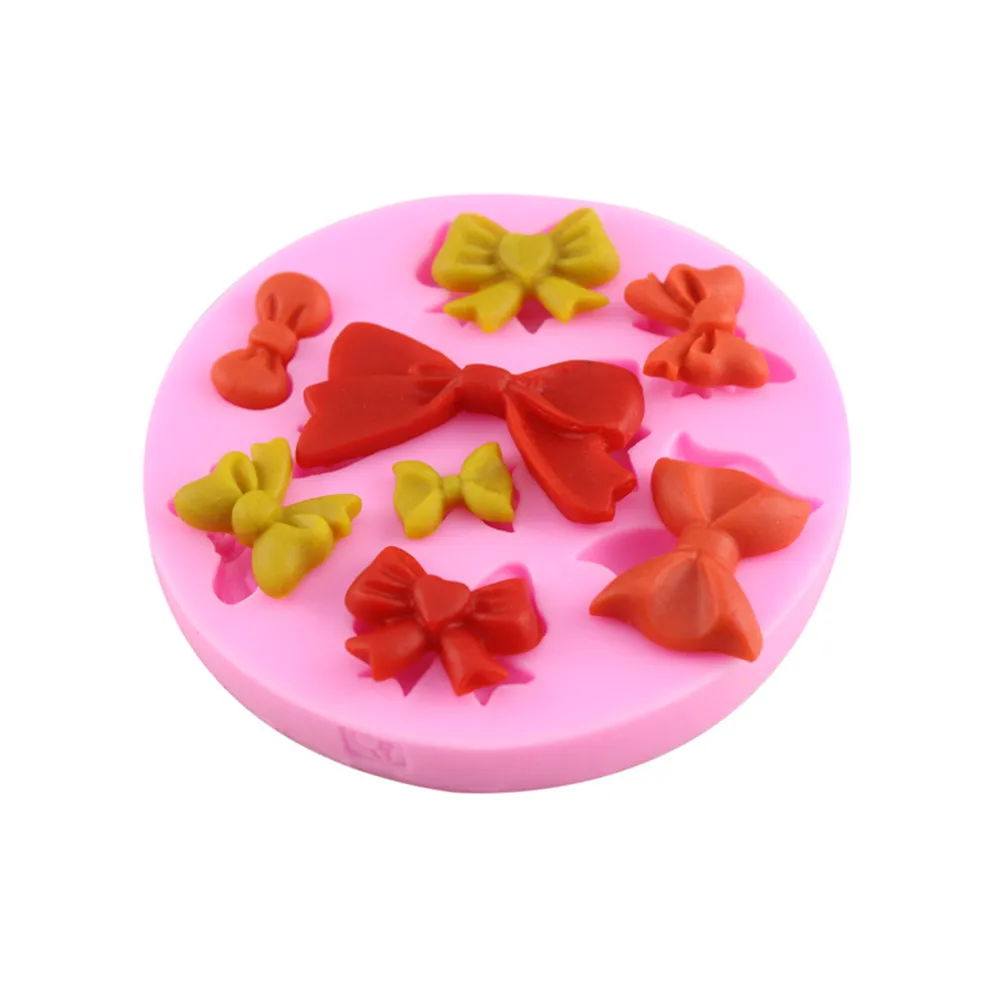 Chocolate fondant DIY baking tool mold silicone cake mold decorated 8 hole Mini bow taobao 1688 agent