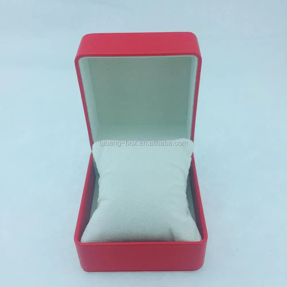 wholesale luxury red soft pu leather watch tin box packaging box
