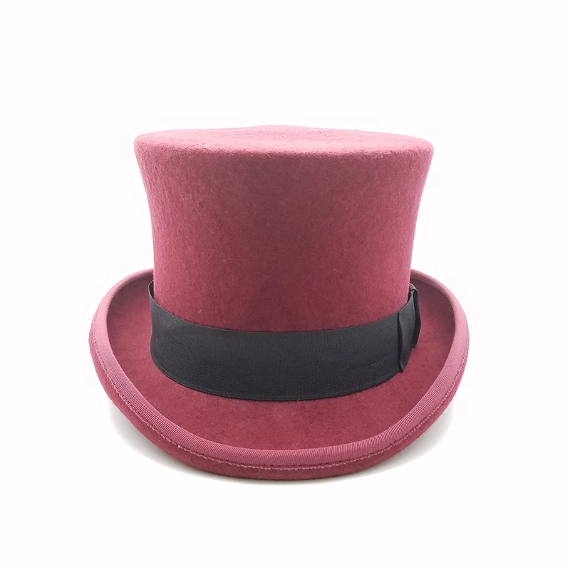 Toptan yün keçe john bull topper steampunk şapka fedora silindir şapka