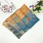 New arrival high quality digital printing polyester black kashmiri shawls scarf pashmina women