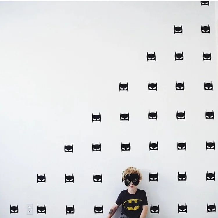 100pcs/lot black batman pattern wall stickers for kids room wall decal cartoon PVC wall sticker DIY home decor on instagram Baby