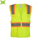 Double fabric breathable ansi reflective work and road safety vest