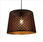 Lattice Black Metal Pendant Lamp Shade Nordic Iron Cylinder Pendant And Chandelier Light