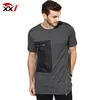 Bangladesh men fashion clothing cheap round neck longline men t shirt with zippers wholesale top selling products in alibaba