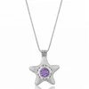 8mm Pearl Pendant Cage Starfish Locket Wholesale Silver Necklace with Crystal Balls