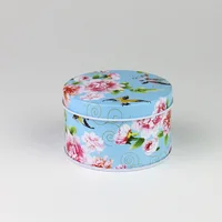 beautiful round metal wedding candy gift tin box