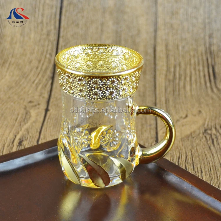 decorative small drinking glass 5oz turkish coffee cups with