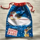 Custom Print Red Blank Canvas Christmas Santa Sack With Cord Drawstring
